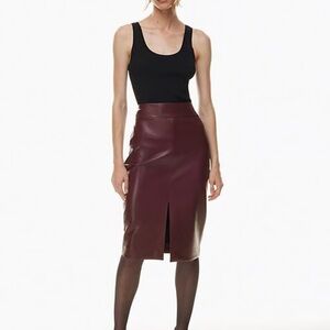 Aritzia Pegu Midi Skirt Burgundy